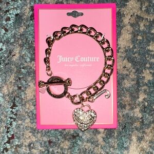 Juicy Couture Gold Chain Bracelet with Heart Charm